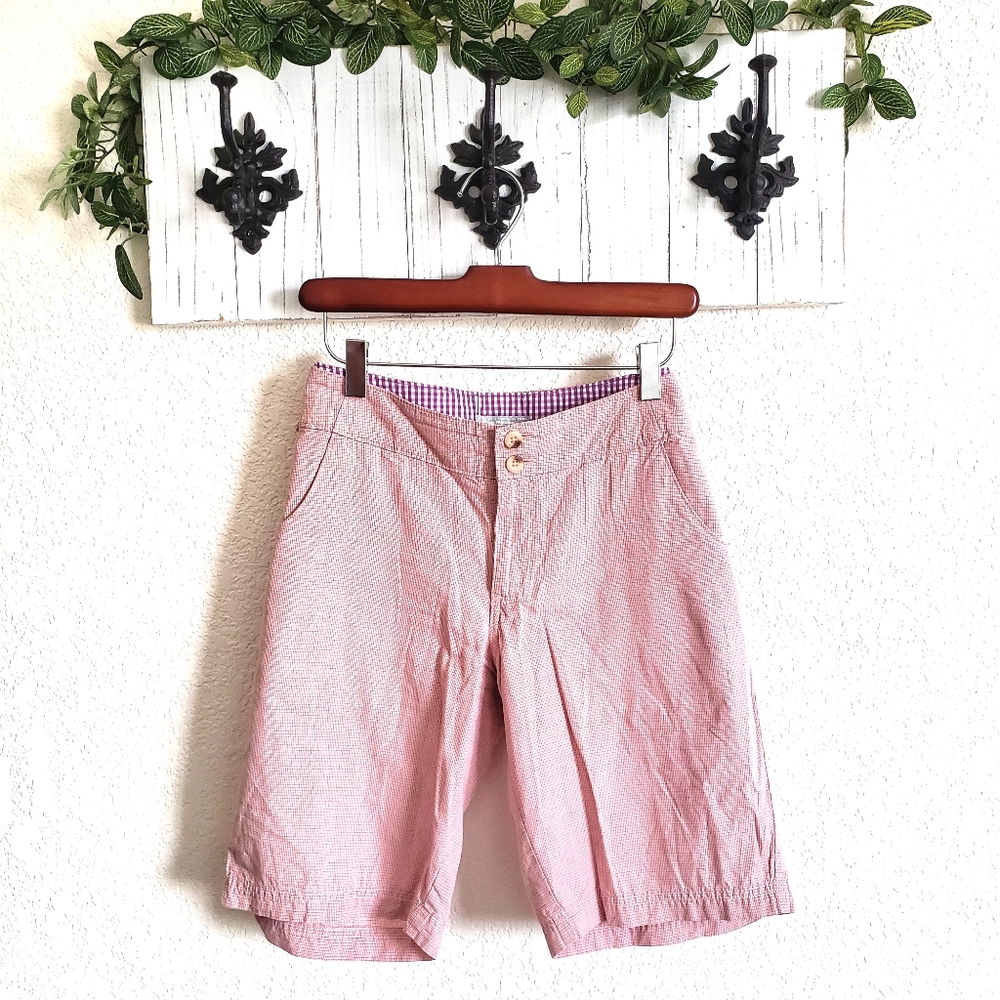 Columbia Womens PFG Super Bonehead Pink and Purple Plaid Shorts Size 10